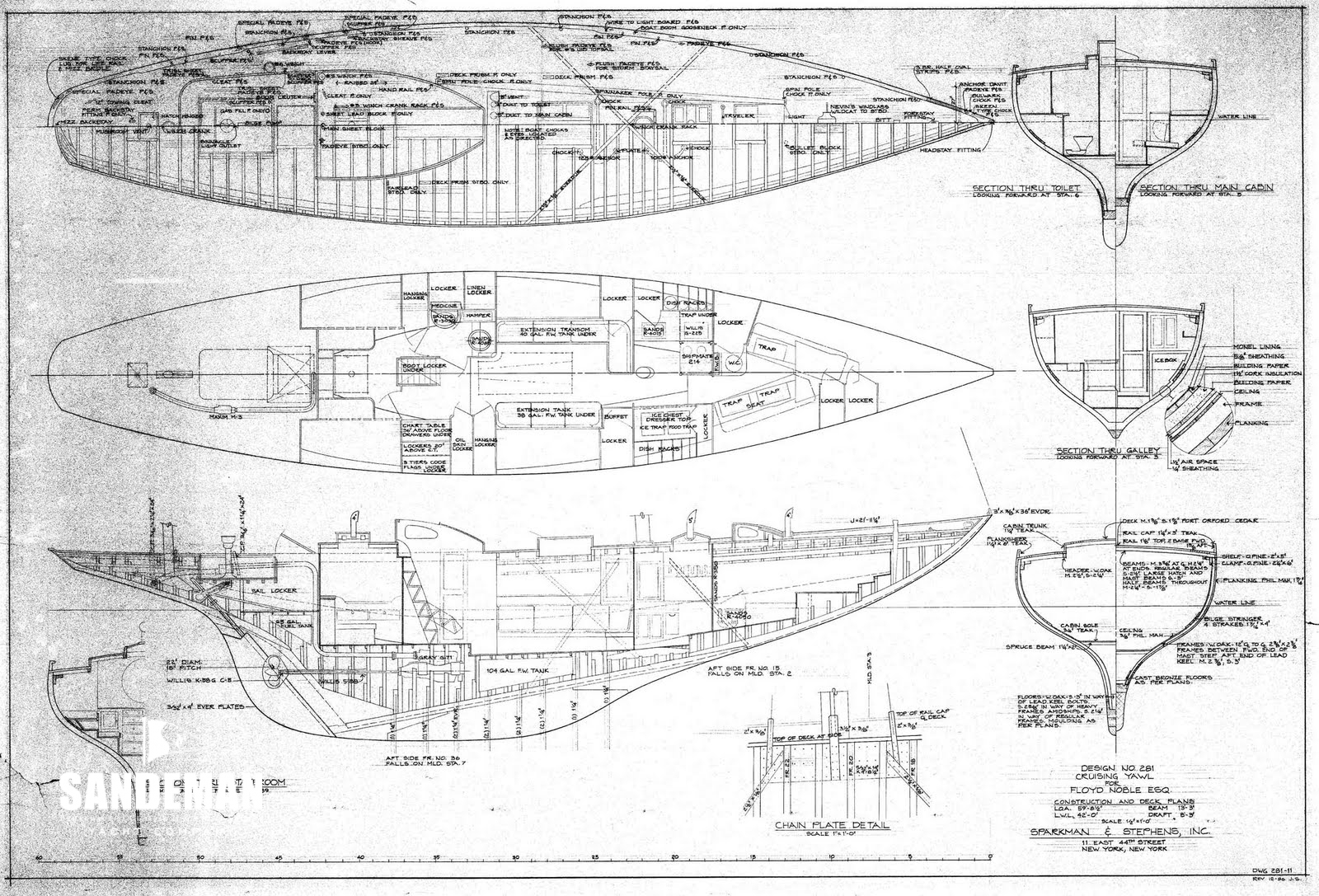 Sparkman & Stephens 60 ft Yawl 1939 - Sandeman Yacht Company